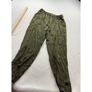 VICTORIA'S SECRET PINK Jogger Pants Womens Small Green Drawstring Athleisure